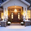 Outdoor Lamp Post Lights for Lawn Yard Driveway, White Outside