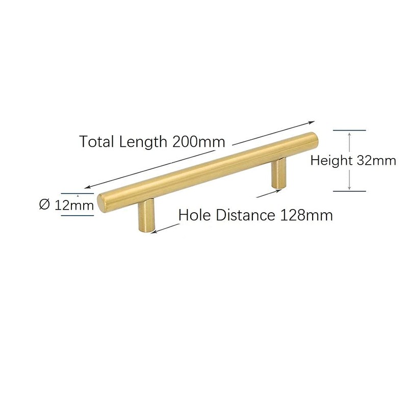ANSIEDIO 6 Pack Kitchen Cupboard Handles Gold Cabinet Handles 128mm