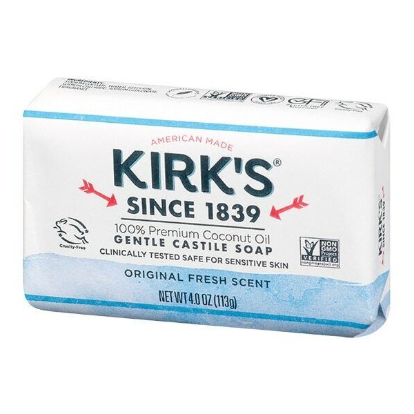 Kirk's Natural Castile Soap Original Fresh Scent - 4 oz Each, 3 ct
