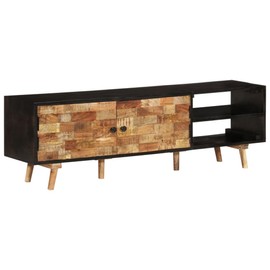 vidaXL TV Stand - Unique Design, Durable, Rough Mango Wood and Solid Acacia Construction, Convenient Storage, Ideal for Living Room and Bedroom