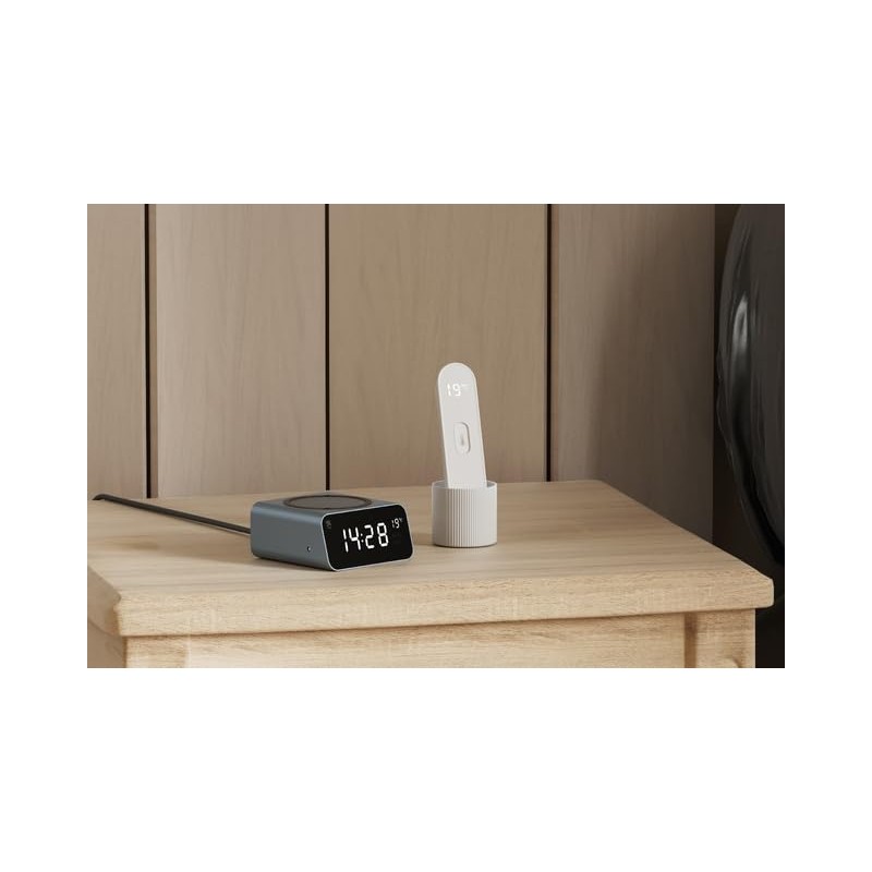 Xoopar - Digitaler Wecker Mit Schnellinduktionsladegerät 15W Mit Thermometer -