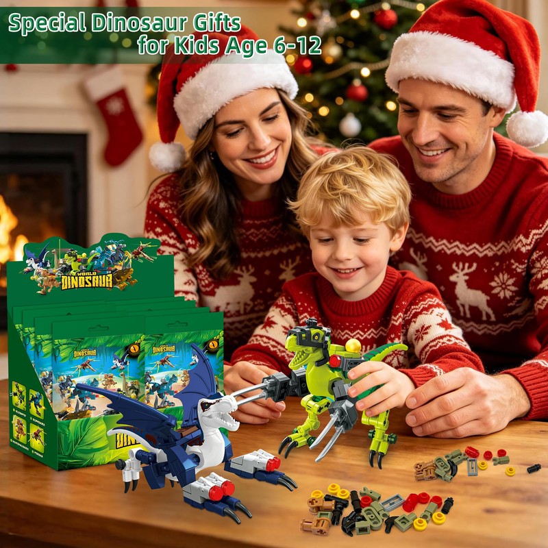 8 Packs Armor Battle Dinosaur Jurassic Building Block Set for
