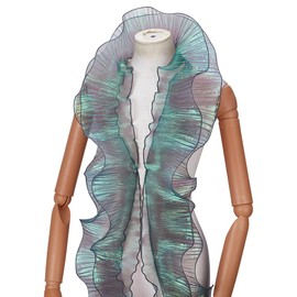 WADORN 10 m Ruffle Ribbon Pleated Chiffon Trim, 12.5 cm Retro Organza Fabric Trim Tulle Ruffle Lace Border for Forestry Costume Crafts Dresses Bags Weddings Sewing Curtain Decoration (Green)