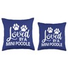 Mini Poodle Loved By A Mini Poodle Throw Pillow