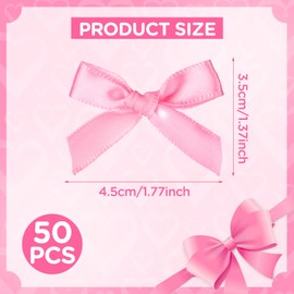 30PCS Pink Ribbon Bow Charms for Junk Socks,1.37 Inch Mini Junk Socks Charms Brooch Pins for Shoes, Hats, Clothing Accessories, Y2K Coquette Brooch Pins for Women Teens (Pink)