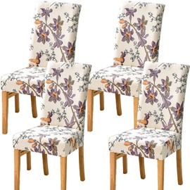 JMYDecor Dining Room Chair Covers Set of 4, Stretch Parsons Chair Slipcovers Removable Washable Kitchen Chair Protector Cover for Dining Room, Hotel, Ceremony