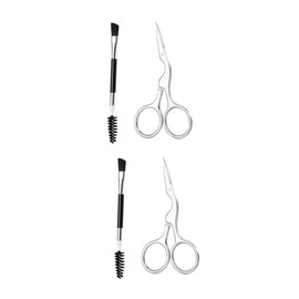 Ipetboom 2sets Essential Eyebrow Tools Comb Brush Set Scissor Kit for Daily Grooming 2pcs*2