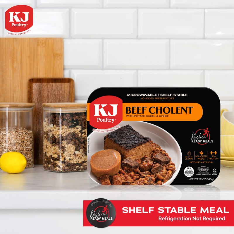KJ Poultry Kosher Ready Meals - Beef Chulent & Kugel,