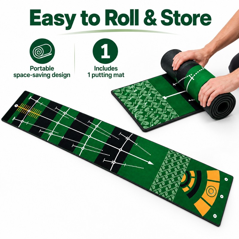 Golf Putting Mat for Indoor & Outdoor Practice – 94.49-Inch