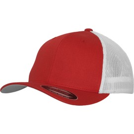 Flexfit Unisex Flexfit Mesh Trucker 2-tone Red/Wht S/M Hat, Multicoloured (Rouge/Blanc), S-M UK