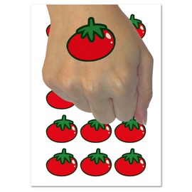 Tomato Fruit Vegetable Produce Doodle Temporary Tattoo Water Resistant Fake Body Art Set Collection - 15 2" Tattoos (1 Sheet)