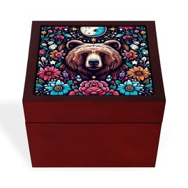 CafePress The Bear Spirit Tarot Deck Collection Memory Keepsake Jewelry Box, 5"x5"x3.75"