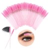 LOPHE Pink Eyelash Brushes, Disposable, Pack of 200 Crystal Eyelash