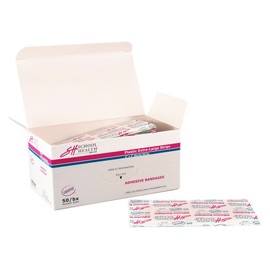 School Health - Adhesive Bandages, Comfortable Form-Fitting Protection & Wound Care for Cuts and Scrapes, Premium Adhesive Stays Secure with Movement, Extra-Large Plastic Bandages, 2" X 4" 50/Box