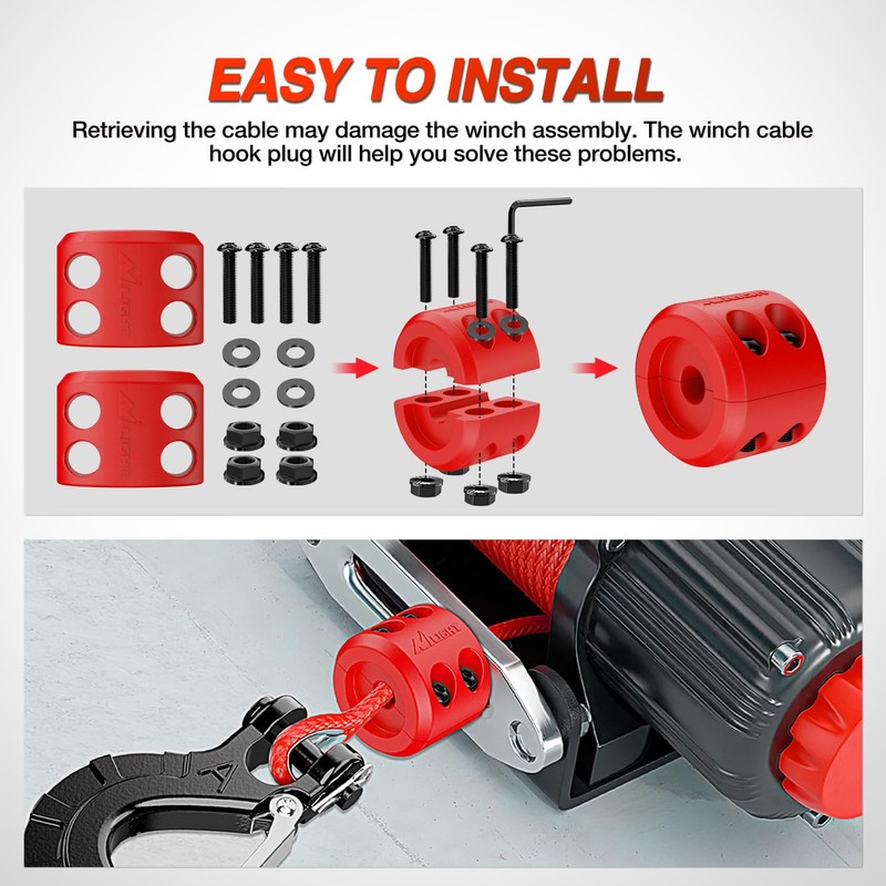 Nilight Winch Stopper for ATV UTV Truck SUV Winch Cable
