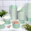 JarThenaAMCS 120Pcs Sage Green Disposable Paper Ice Cream Cups with