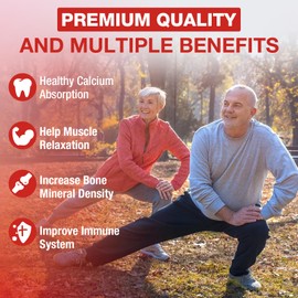 Calcium Citrate Gummies - 1200mg Calcium Gummies with Magnesium Zinc Vitamin D3,K2, B6, B12 for Bone, Muscle, Joints, Immune Support, High Absorption Calcium Supplements for Women & Men 2 Packs