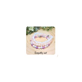 Crgwxzl 3pcs Empath Protection Bracele,Healing Pink Rose Crystal Bracelets for Women Men,Natural Stone Amethyst Opal Beaded Spiritual Gemstone Jewelry Gifts