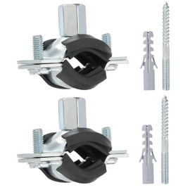 PATIKIL 0.8"-0.9"/20-24mm Split Ring Pipe Hanger, 2 Pcs Heavy Duty Adjustable Pipe Bracket Clamp Galvanized Iron Wall Ceiling Mount Pipe Strap Support with Screws & Expansion Tube, Black