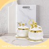 Lallisa 3 Pcs Golf Porcelain Sugar Bowl Condiment Pot Golf