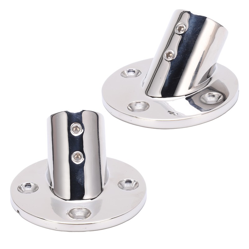 Boat Hand Rail Fitting Stainless Steel 45 Degree Round Base
