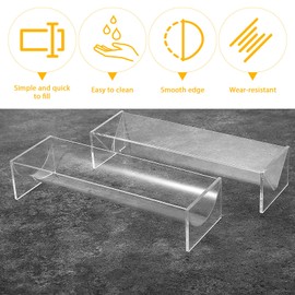 Clear Serving Tray, 4 PCS Acrylic Serving Tray for Display Rectangular Cracker Holder Charcuterie Cracker Dish U+V Shaped Biscuit Cracker Trays for Countertop Home Birthday Wedding Party Event Serving