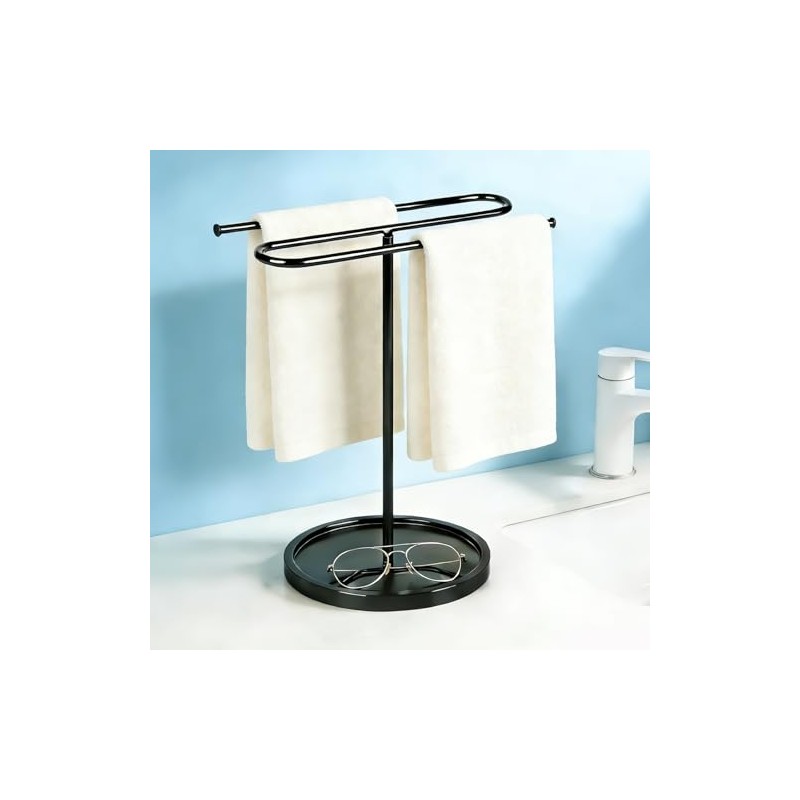 Upgraded S-Shape Hand Towel Stand for Bathroom - 14" Lightweight