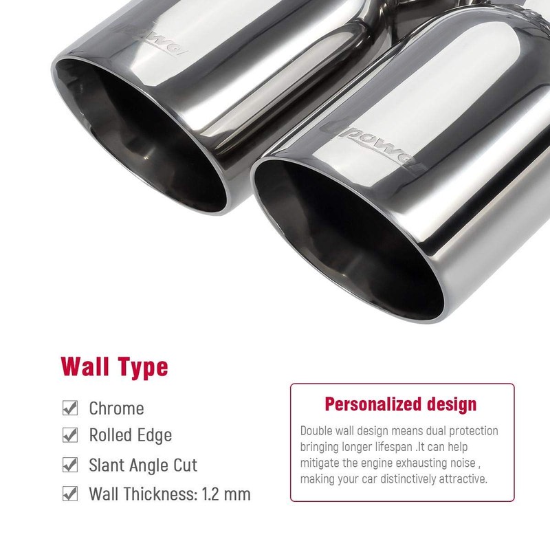 Upower Dual Exhaust Tip 3 Inch Inlet 3" outlet 9.5"