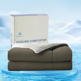 BedTreat Cooling Comforter Twin Size Cool Comforters for Hot Sleepers Cooling Blanket Breathable Comforter Summer Bedding Light Gray and Dark Gray