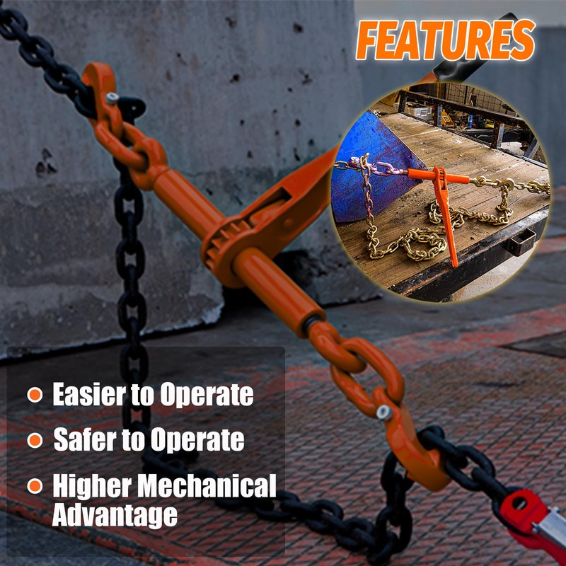 SENKEYFE Ratchet Binder 1/4''- 5/16'', Load Binder with G70 Grab