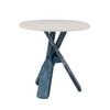 Powell Side Table with Round Top Shanice Oar, Coastal Blue