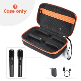 OURHZTB Microphone Case, Storage Bag, Compatible with JBL Partybox, Wireless Microphone, Portable Travel Hard Case Organizer for 1 Pair Bluetooth Microphone, Black, Storage Case, black, Storage case