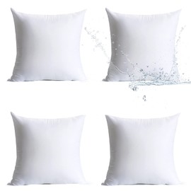 Calibrate Timing 18 x 18 Pillow Inserts Outdoor, Pack of 4 Water Resistant Hypoallergenic Square Decorative Throw Pillow Cushion Stuffer Forms Couch Sham - 18 x 18 inches