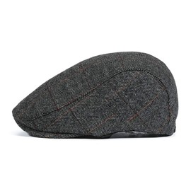 Flat Cap Newsboy Hat Gatsby Ivy Cap Cabbie Wool Beret Hat Hunting Scally Hat Tweed Herringbone Pageboy Caps Driving Paperboy Hat Vintage Autumn Winter Caps Grey