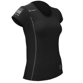 MudGear Women's Fitted Race Shirt for Running, Obstacle Racing, Outdoor Training, and Endurance Sports - Advanced Wicking Performance (Medium, Black)
