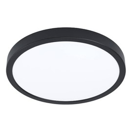 Eglo LED Ceiling Light Fitting Fueva 6, Round Ceiling lamp, Flush Light Fixture, Plastic in Black and White, Ceiling Lighting Warm White-Cold White, ⌀ 28 cm