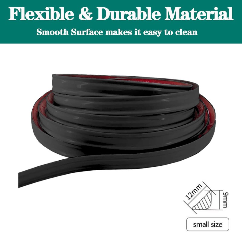 Black Quadrant Trim, Flexible Skirting Board Coving for Ceilings Plastic