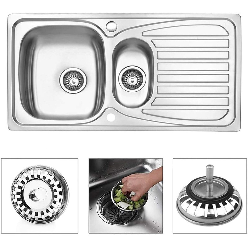 2 Pcs Kitchen Sink Strainer,Sink Drain Stopper,Stainless Steel Kitchen Sink