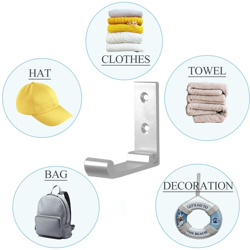 OHIYO Folding Wall Hooks 3" Folding Coat Hooks 6pcs Fold