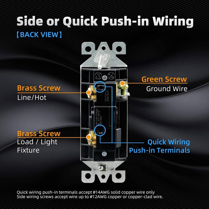 ELEGRP Matte White Single Pole Decorator Light Switch, 15Amp, 120/277V,