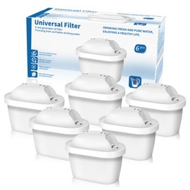 BREOILUTLE 6PCS Water Filter Cartridges Compatible with Brita® Marella® Jug Brita® Kettle, Water Filter Replacement for Brita® Maxtra+® Plus Maxtra Pro® All-in-1 Reduces Impurities