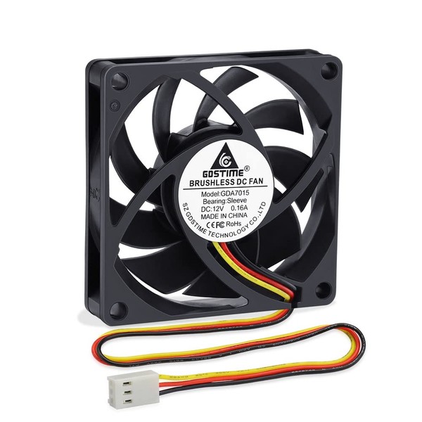 GDSTIME 12V 70mm Computer Fan 70 x 15mm PC Cooling