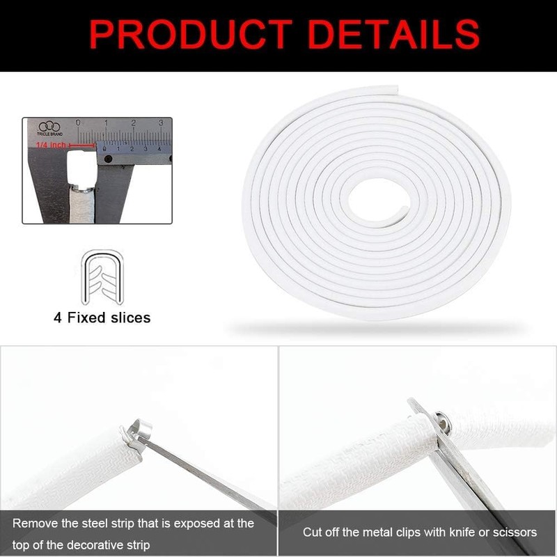Winunite 32.8Ft(10M) Car Door Edge Guards White, Fits Most Vehicles,