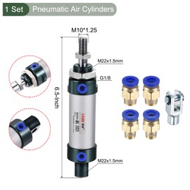 YOKIVE Pneumatic Air Cylinder, with Y Connector and Quick Fittings, Great for Punching Machines, Pneumatic System, Material Handling (MAL 25x25)