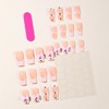 24Pcs Bow Press on Nails Long Coffin Nails White French