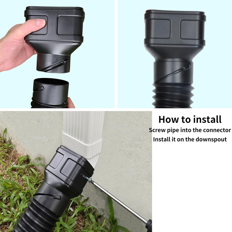Prestantious 7ft Long Gutter Downspout Extensions, 3.1" OD Downspout Extender