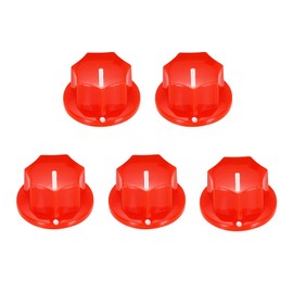 MECCANIXITY 5Pcs ABS and Copper Potentiometer Knobs 1/4" Volume Tone Control Top Hat Knob for Guitar Instruments Audio Mixer Amplifier Red