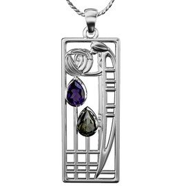 Cairn CHARLES RENNIE MACKINTOSH Silver Pendant - Lover Necklace. Jewellery gift box included. 310