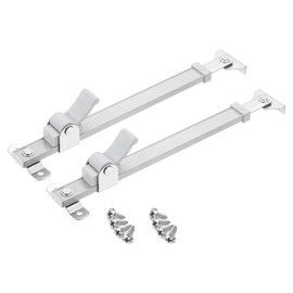 sourcing map 2Pcs 15 Inches Window Hinges, Stainless Steel Casement Window Stays, Adjustable Friction Stay Hinges Window Brace with Screws, Silver