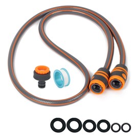 2M Short Hose Connection Set - Small Hose for Connecting Garden Hose Carts & Trolleys to Taps with 2 Hose Connectors & 1 Female Tap Connector